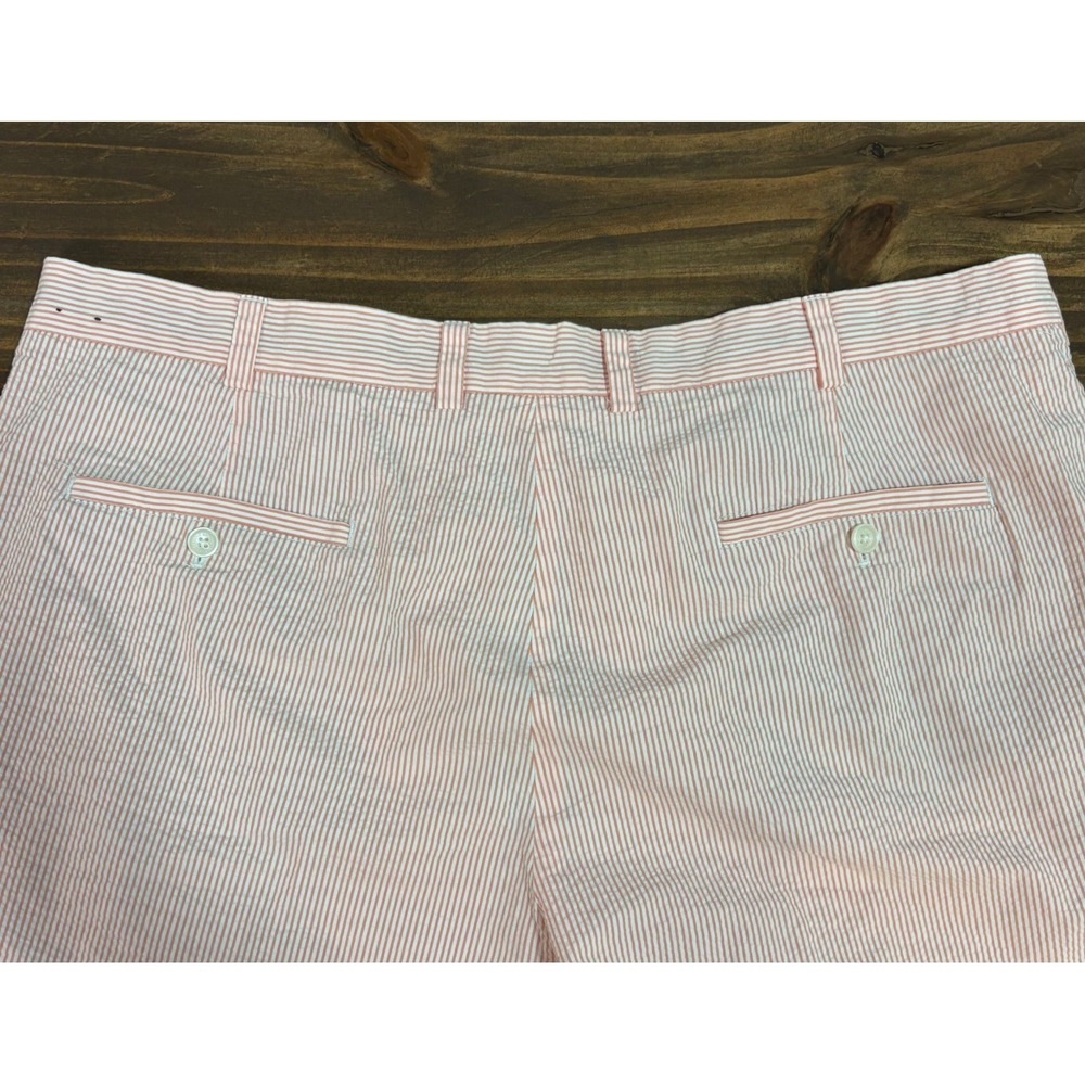 Brooks Brothers 346‎ Mens Pink White Seersucker Striped Shorts Cotton Size 42 - Picture 4 of 12